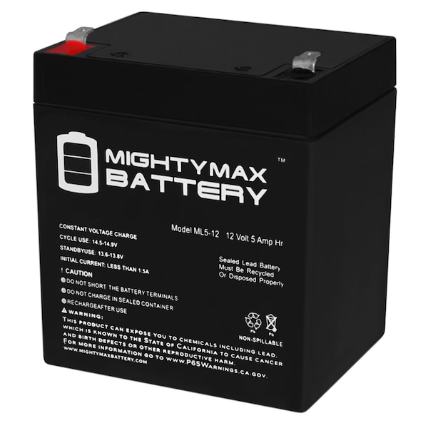 12V 5AH SLA Battery Replacement For Securitron XDT12 - 2 Pack